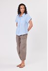 LINEN POCKET SHIRT - pale blue